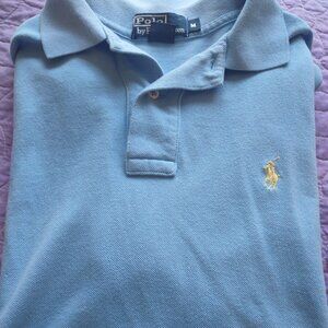 Polo Ralph Lauren Men's Medium Blue Short Sleeve Polo Shirt Yellow Pony Logo